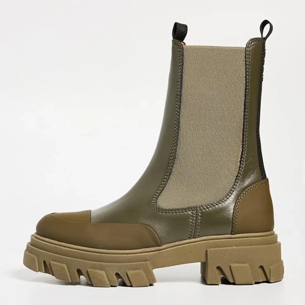 BNWT GANNI Cleated Mid Chelsea Tonal Boots - Picture 5 of 6